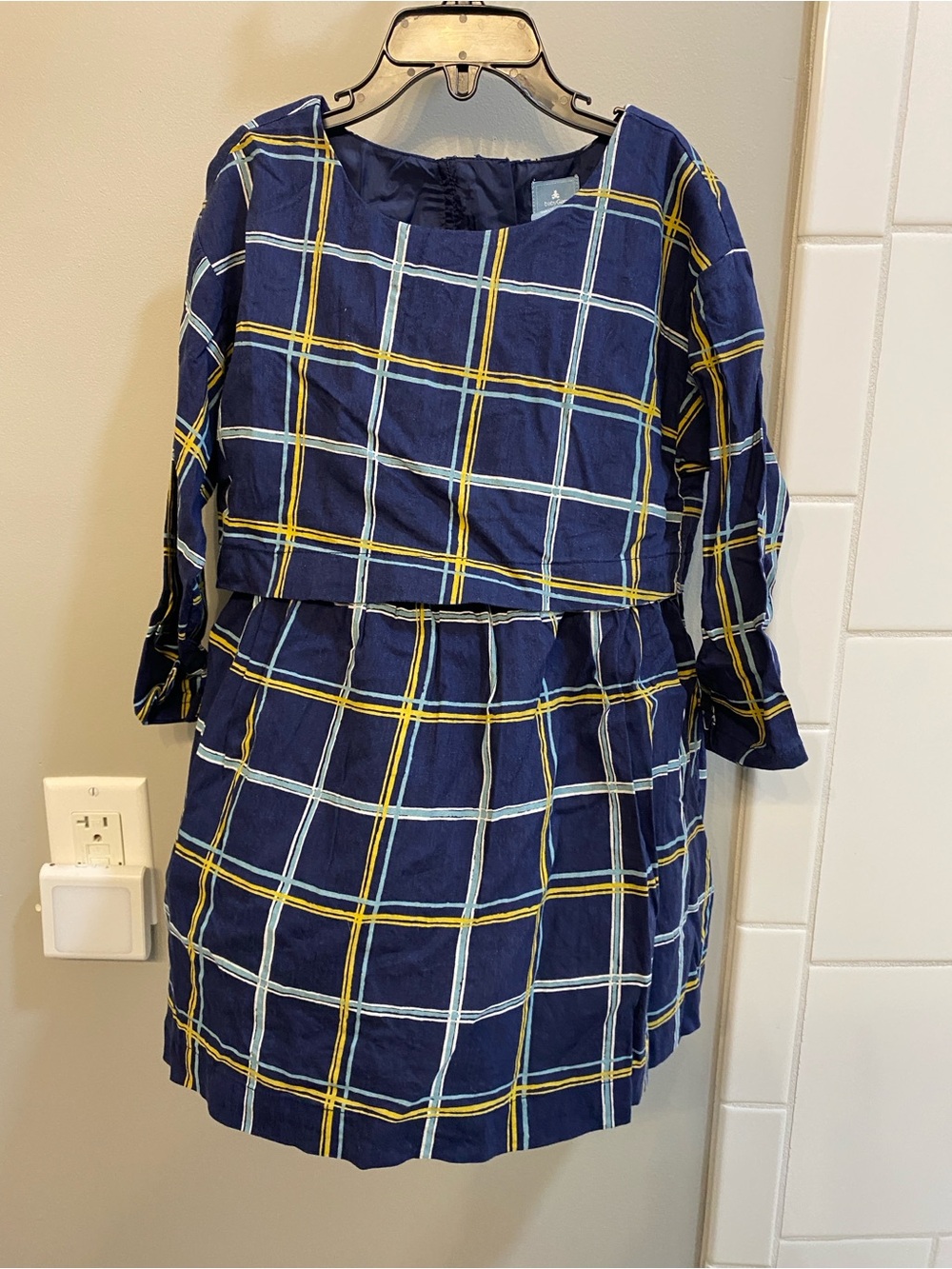 Baby Gap Navy Plaid Tiered Dress / Size 4 / VGUC
